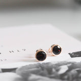9kt Gold Bezel Garnet Earrings