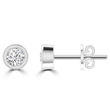 9kt White Gold Bezel Set Diamond Stud Earrings