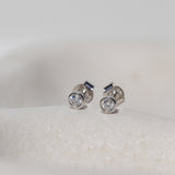 Bezel Diamond Earrings