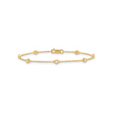 Bezel Set Diamond Chain Bracelet with solid 9kt Solid Gold chain