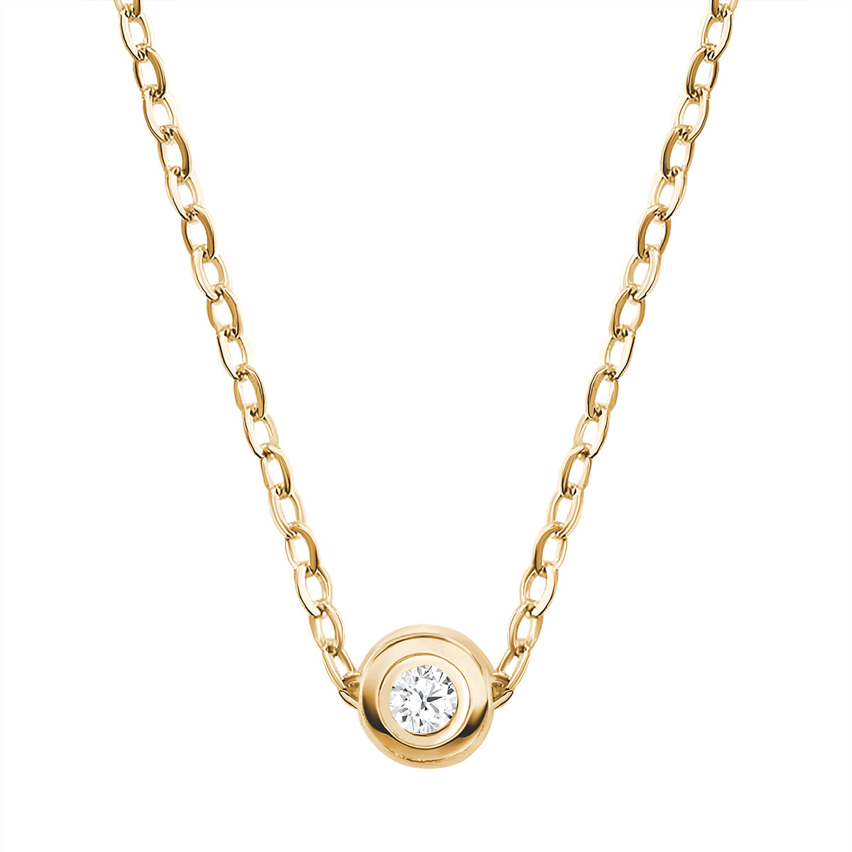 Birthstone pendant in yellow gold