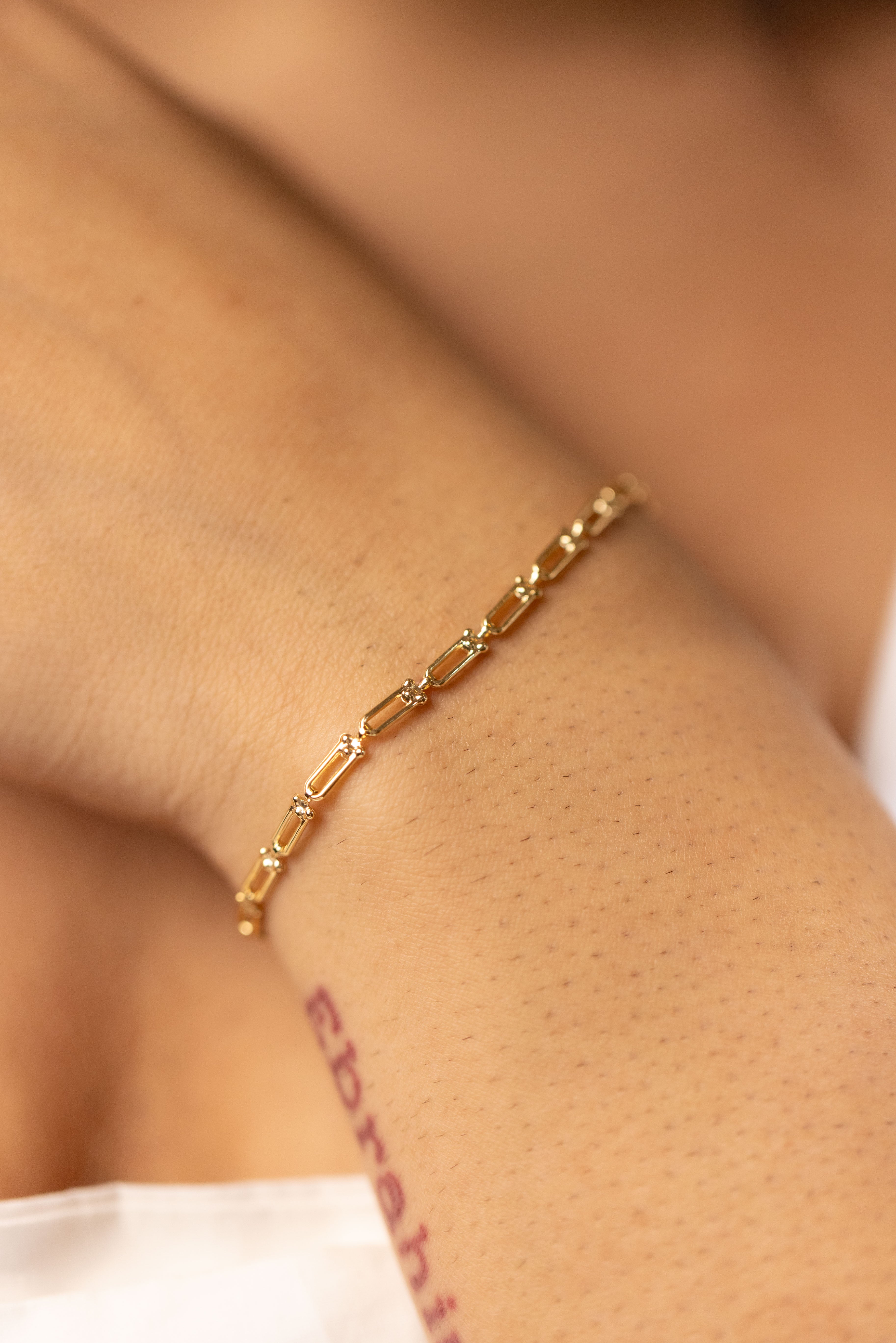 Chain gold link bracelet