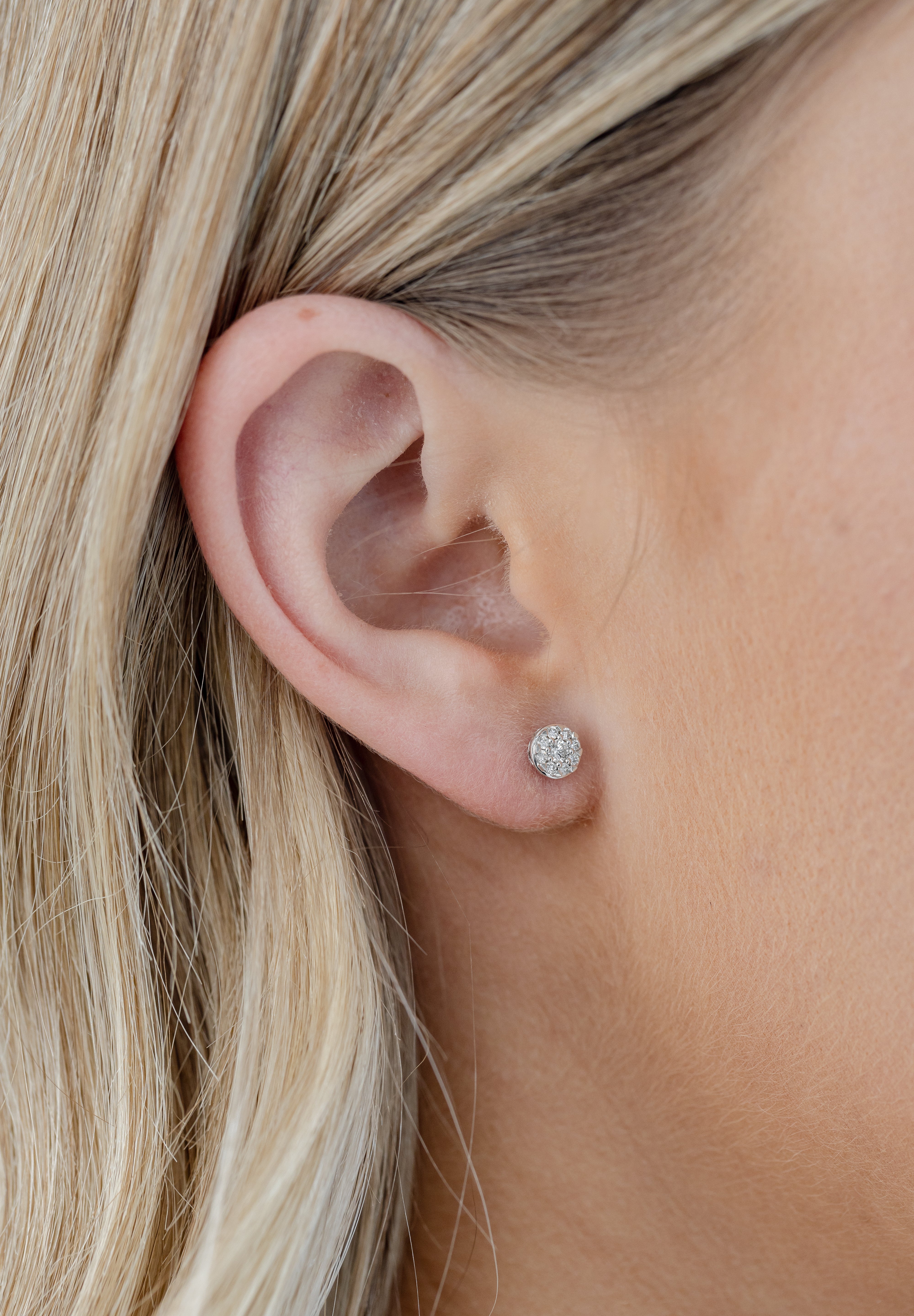 Cluster diamond Stud Earrings