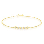 Diamond Bezel Set Bracelet in 9kt Yellow Gold