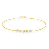 Diamond Bezel Set Bracelet in 9kt Yellow Gold