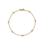 Diamond Chain Bracelet  on 9kt Solid Gold Chain