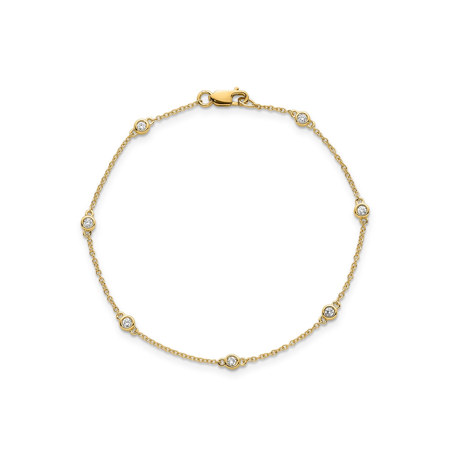 Diamond Chain Bracelet on 9kt Solid Gold Chain