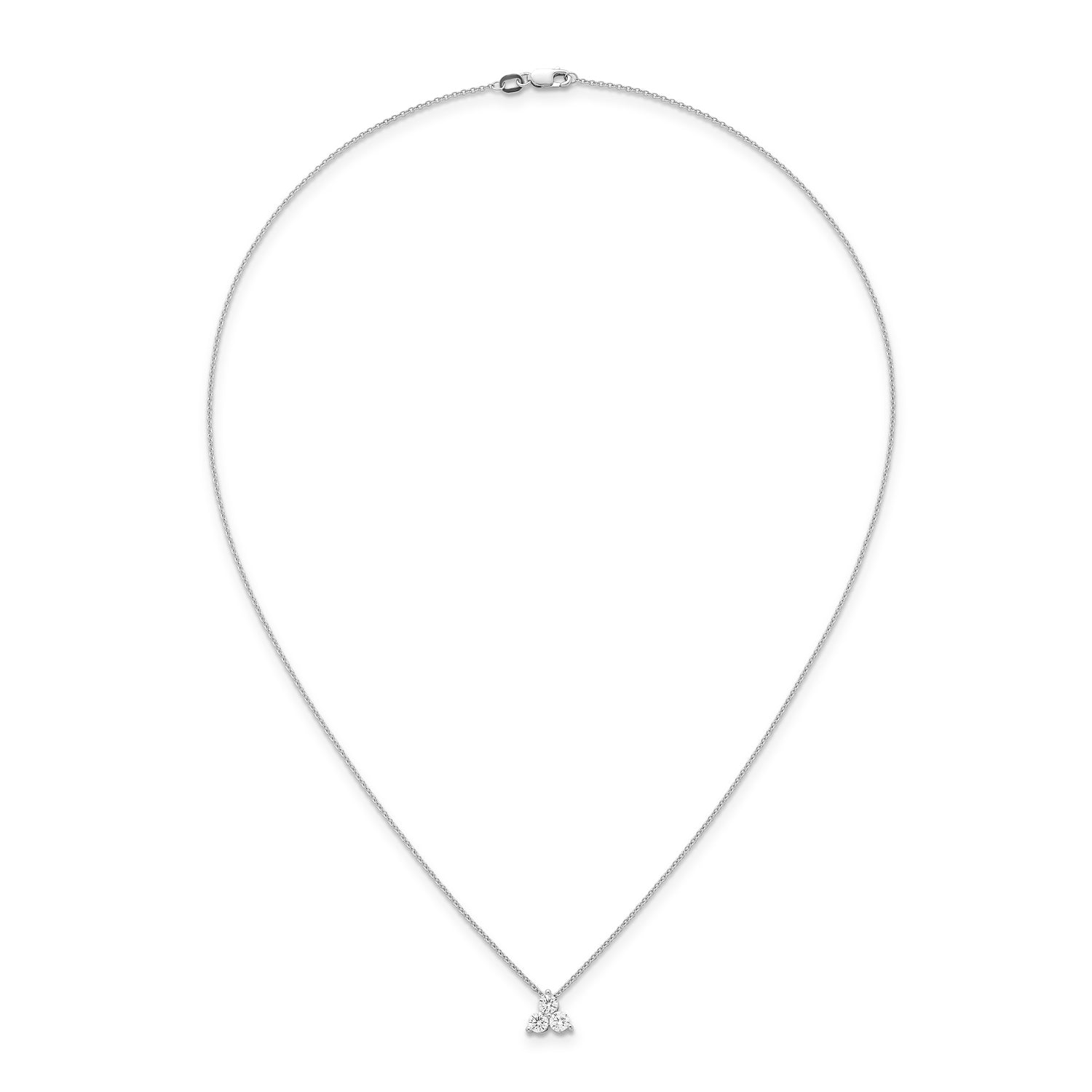 diamond trilogy cluster pendant necklace