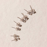 Diamond Earrings with 4 claws in 9kt Gold