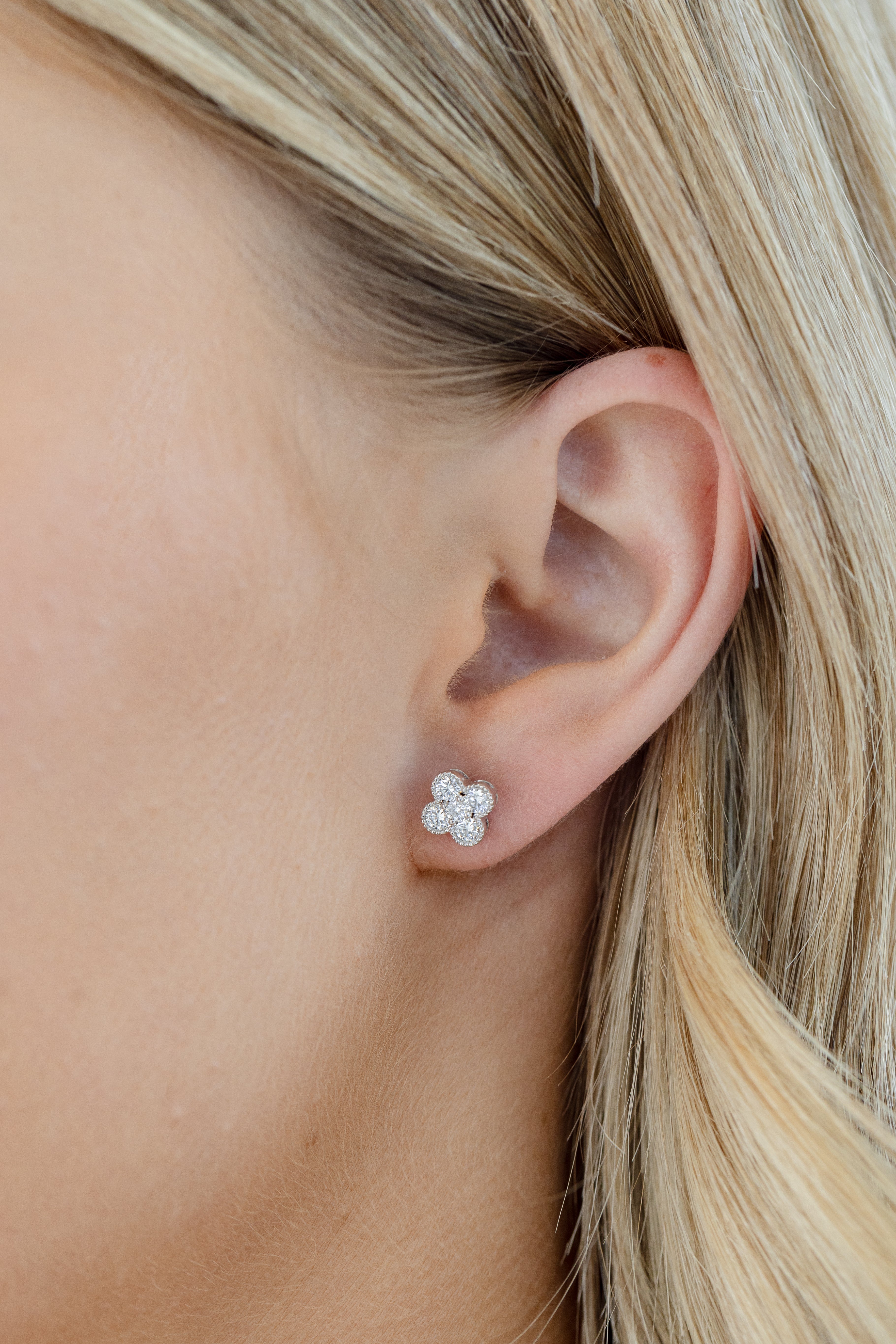 Diamond Flower Earrings