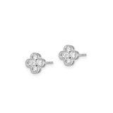 Diamond Flower Stud Earrings in 9kt White Gold