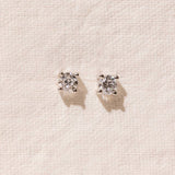 Diamond Stud Earrings with 4 claws in 9kt Gold