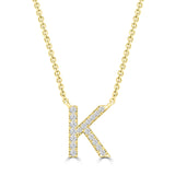 Diamond initial pendant necklace