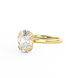 Double Claw Oval Solitaire Engagement Ring