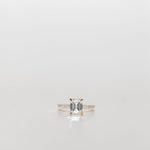 Emerald Cut Diamond engagement ring with diamonds band