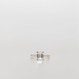 Emerald Cut Diamond engagement ring with diamonds band