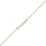 Five Diamond Bezel Set Bracelet in solid 9kt Gold