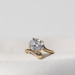 Floating Oval Solitaire Engagement Ring
