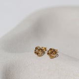 Gold Knot Stud Earrings