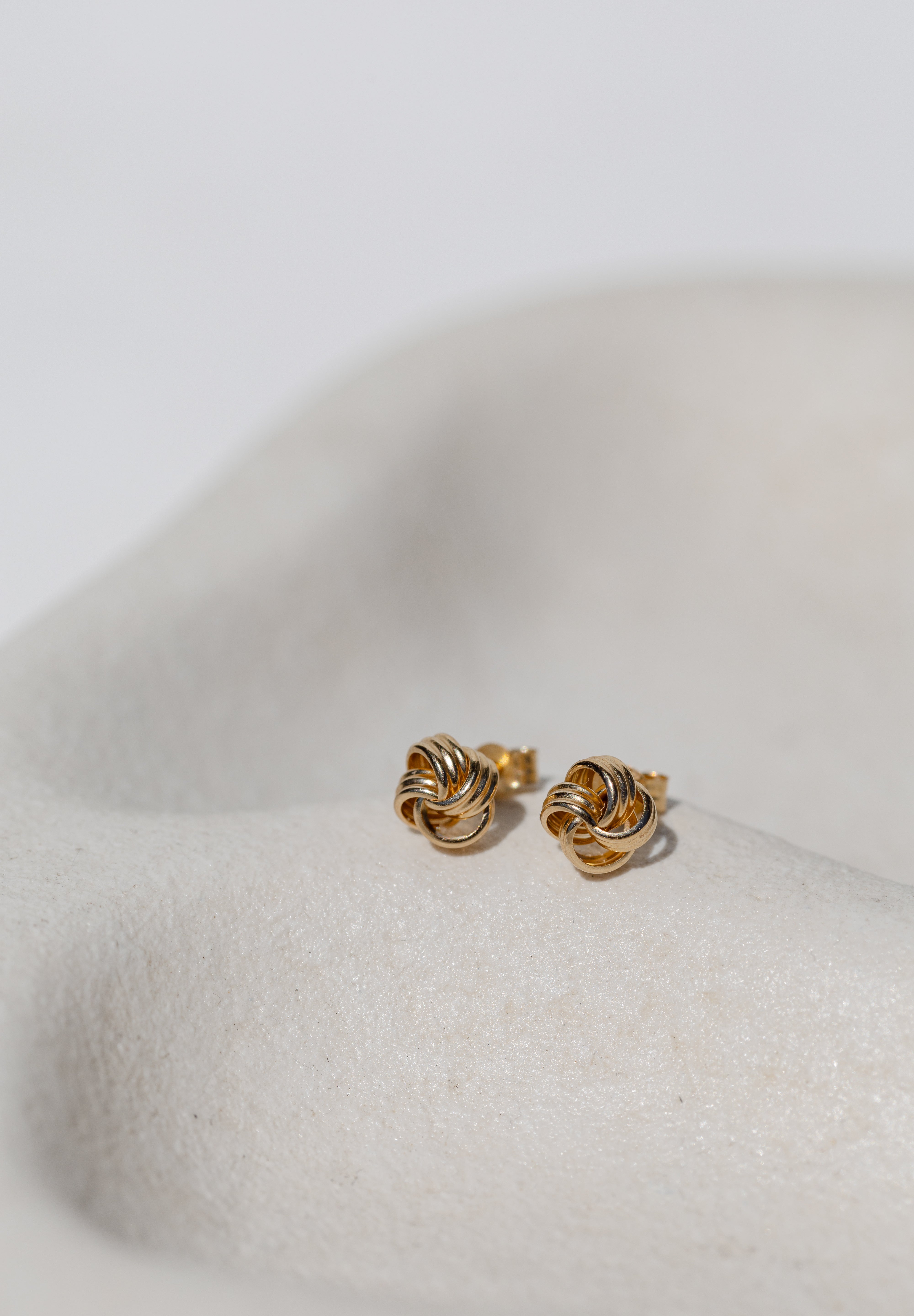 Gold Knot Stud Earrings