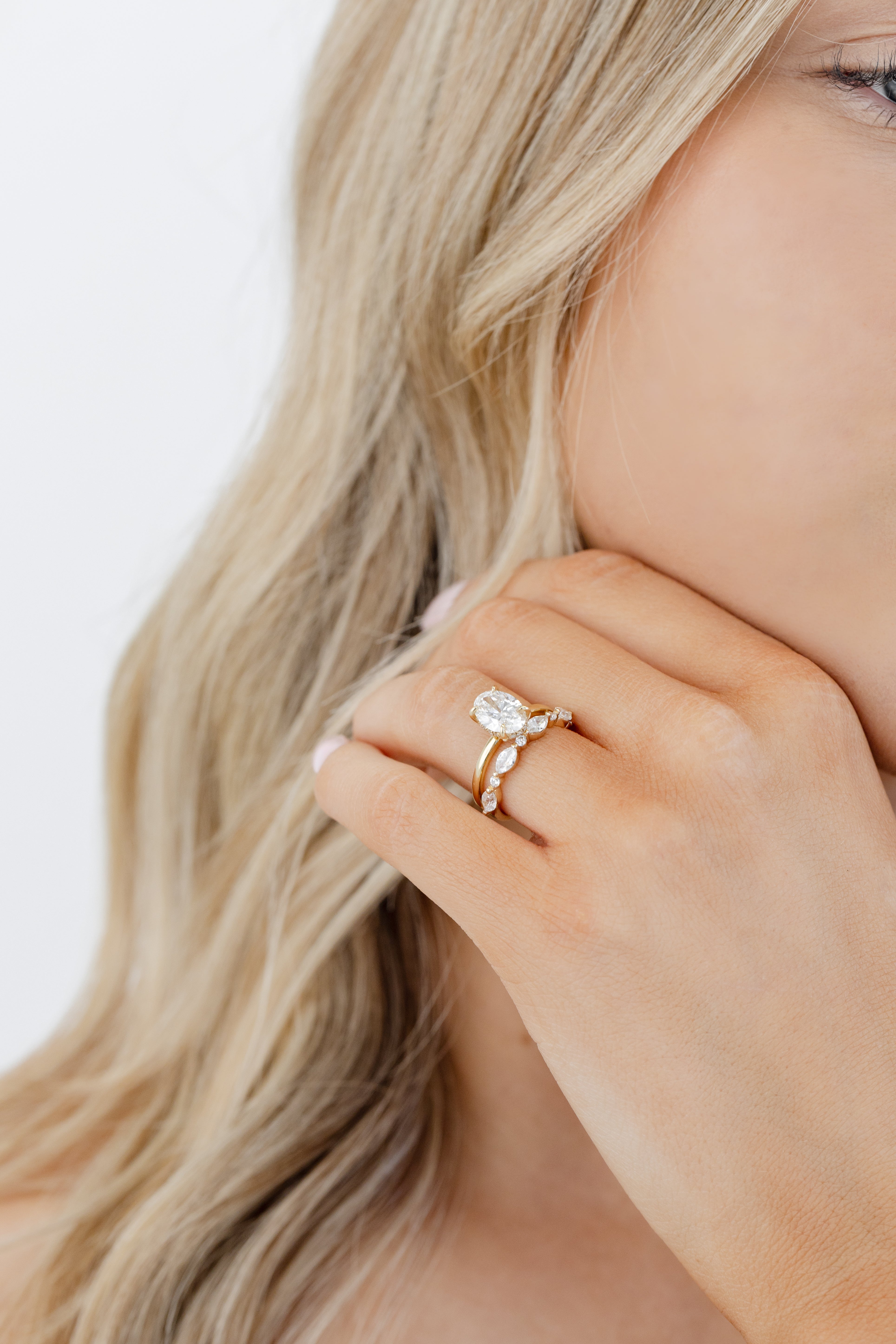Ophelia - Marquise and Round Diamond Wedding Ring
