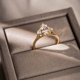 Leah | Marquise Cut Three Stone Trilogy Engagement Ring