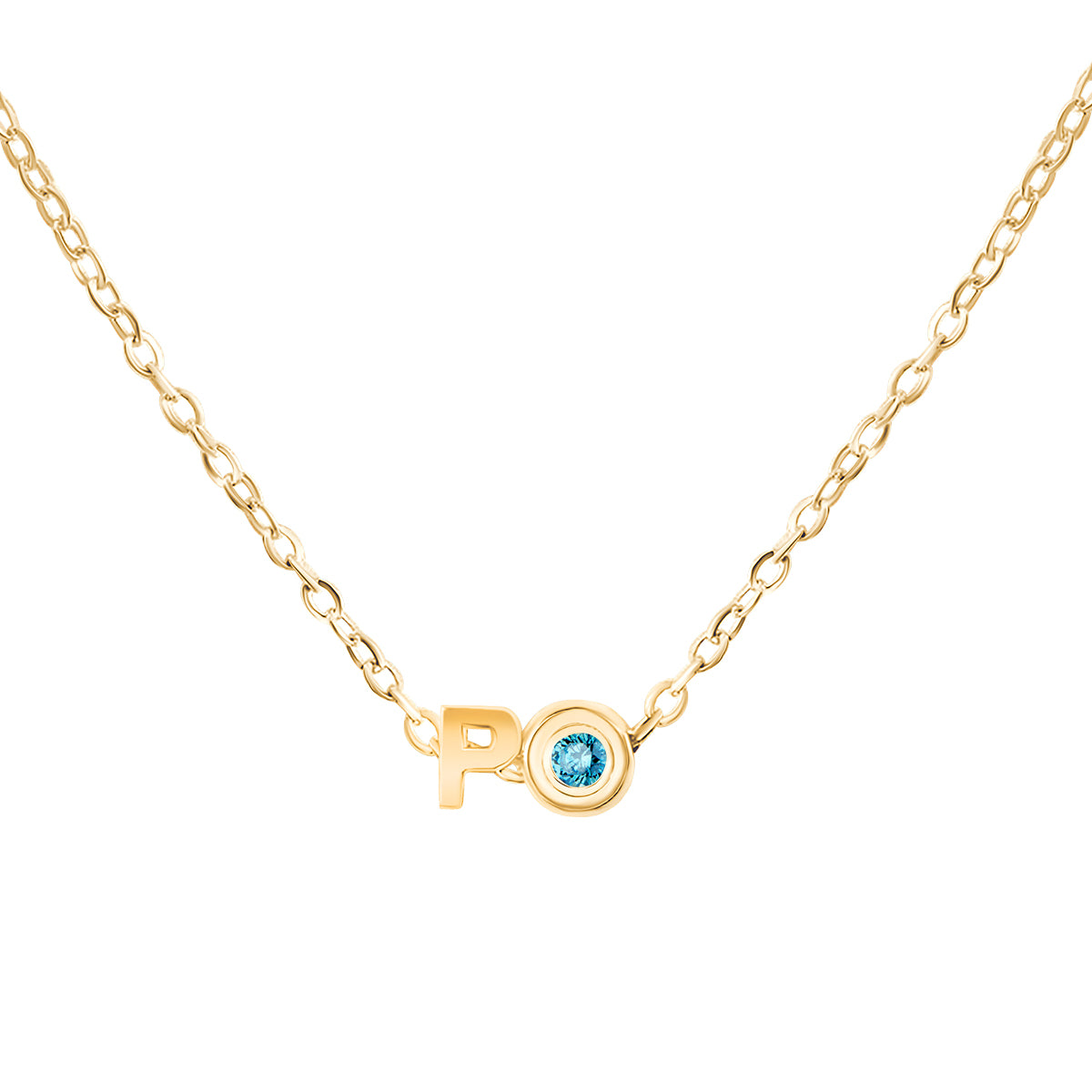 Letter pendant and birthstone pendant