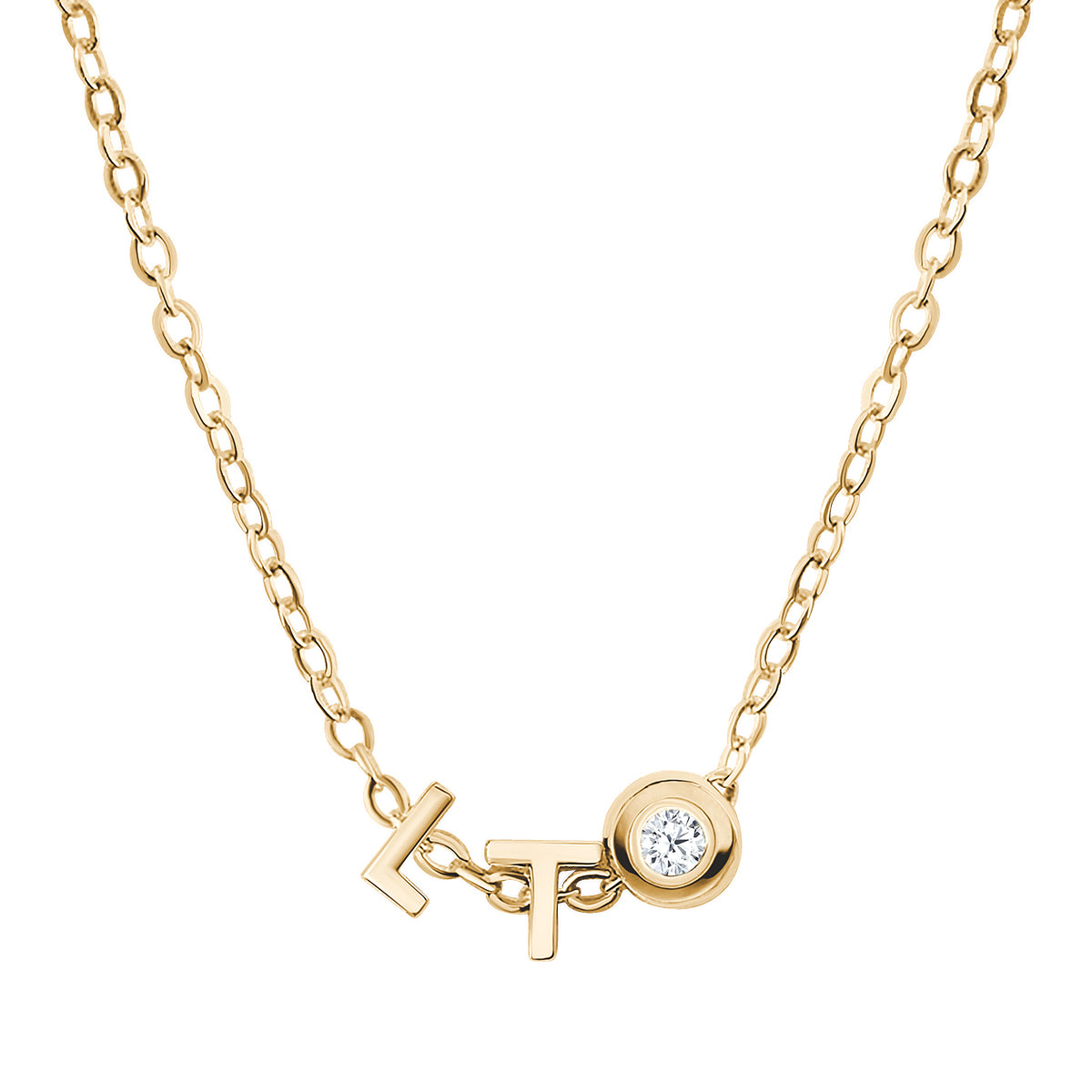 Letter pendant and birthstone pendant necklace