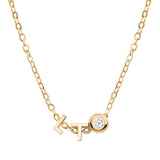Letter pendant and birthstone pendant necklace