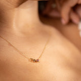 Initial chain birth stone necklace