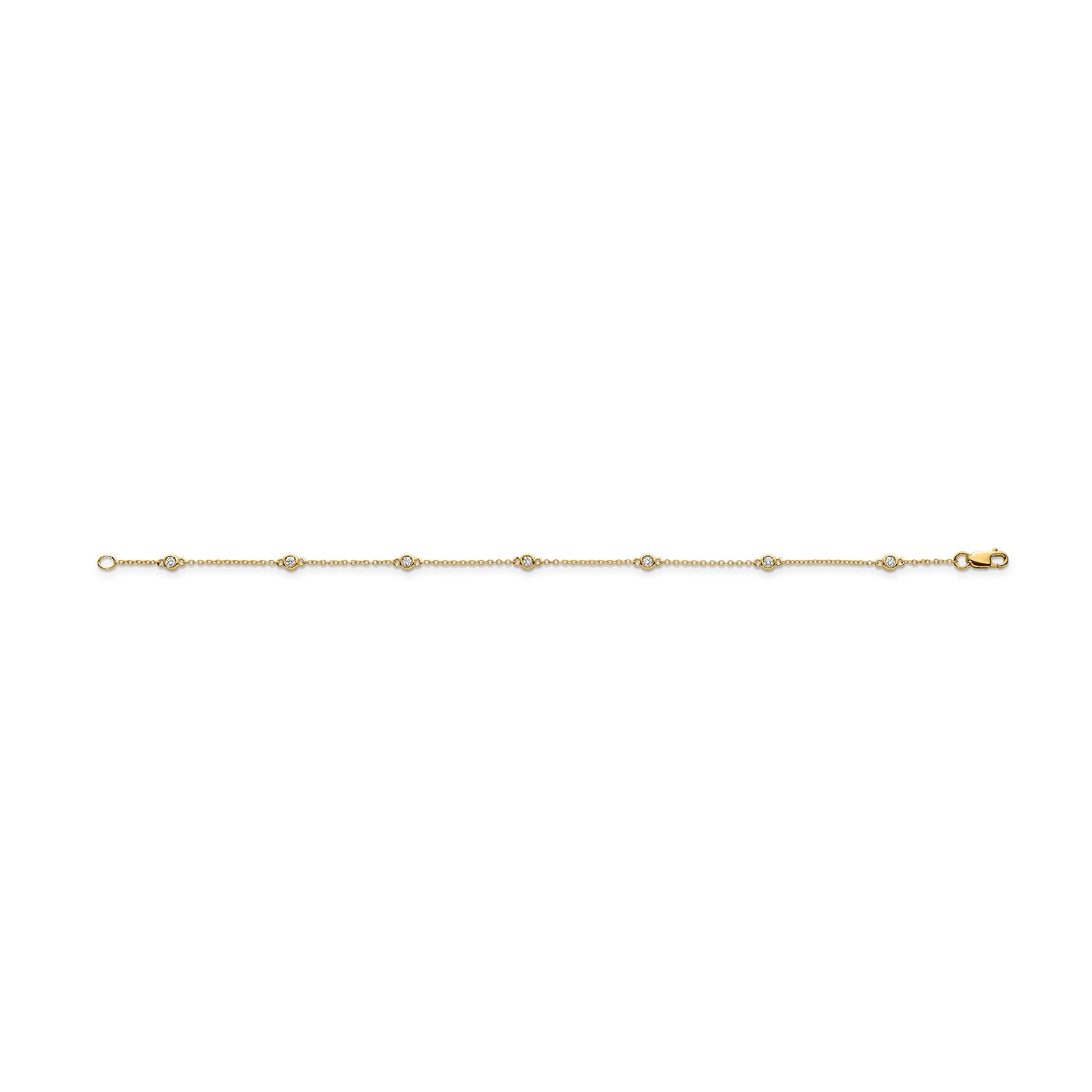 Lab Grown Diamond Chain Bracelet on solid 9kt Gold chain