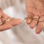 Long link gold paper clip bracelet