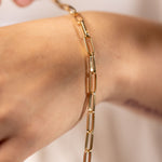 Long link paperclip bracelet gold