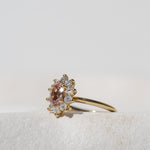 MORGANITE ENGAGEMENT RING ROUND DIAMONDS