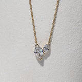 Marquise Diamond Heart Pendant Necklace