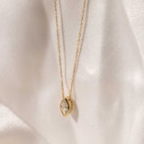 Marquise Diamond Slider Pendant Necklace 9kt