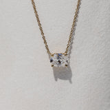 Oval Cut Diamond Pendant Necklace  gold