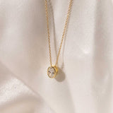 Oval Diamond Slider Pendant Necklace 9kt