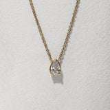 Pear cut diamond necklace gold