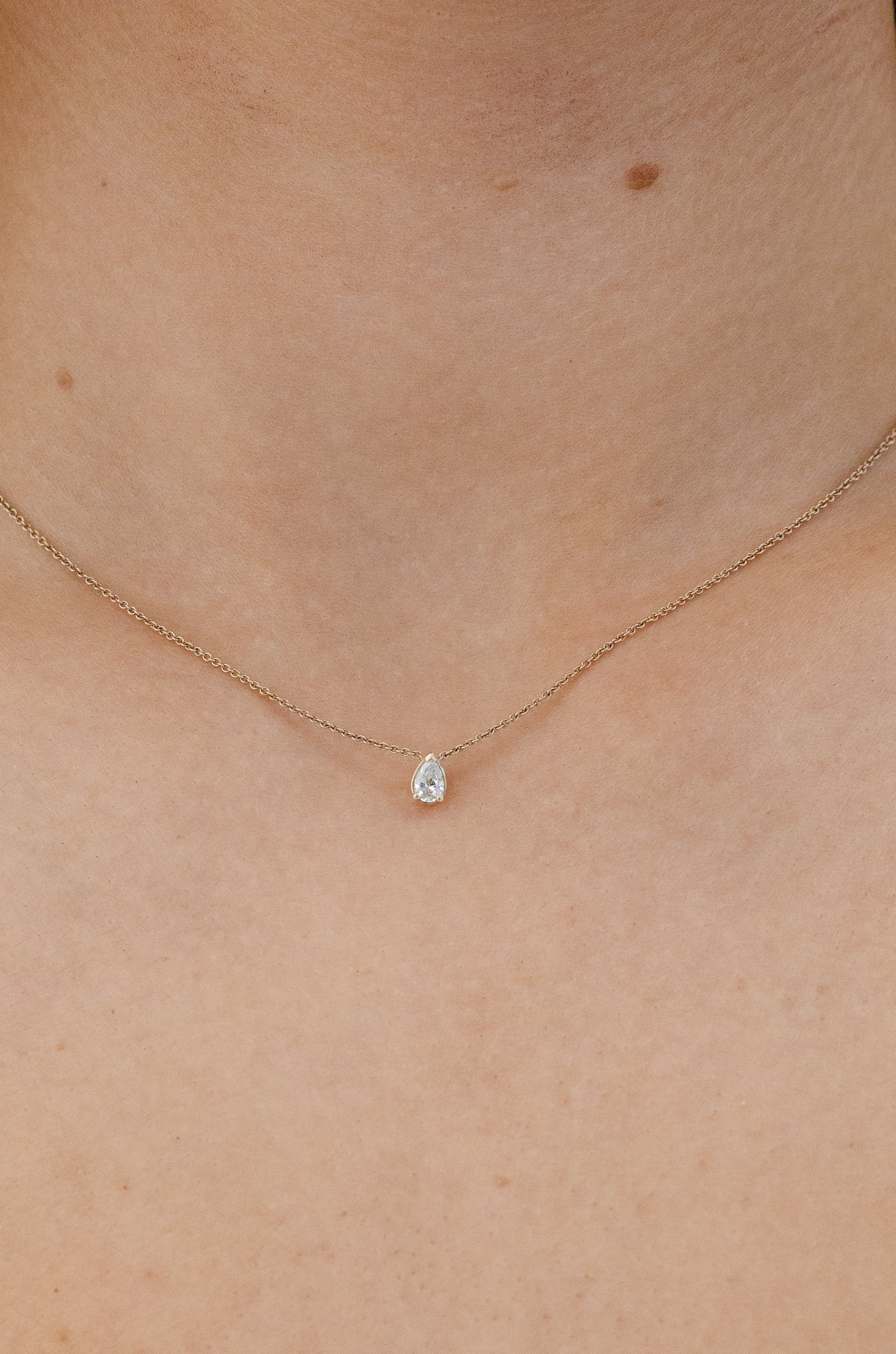 Pear cut diamond necklaces