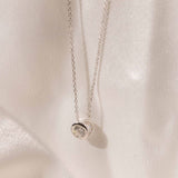 Round Diamond Slider Pendant Necklace 9kt