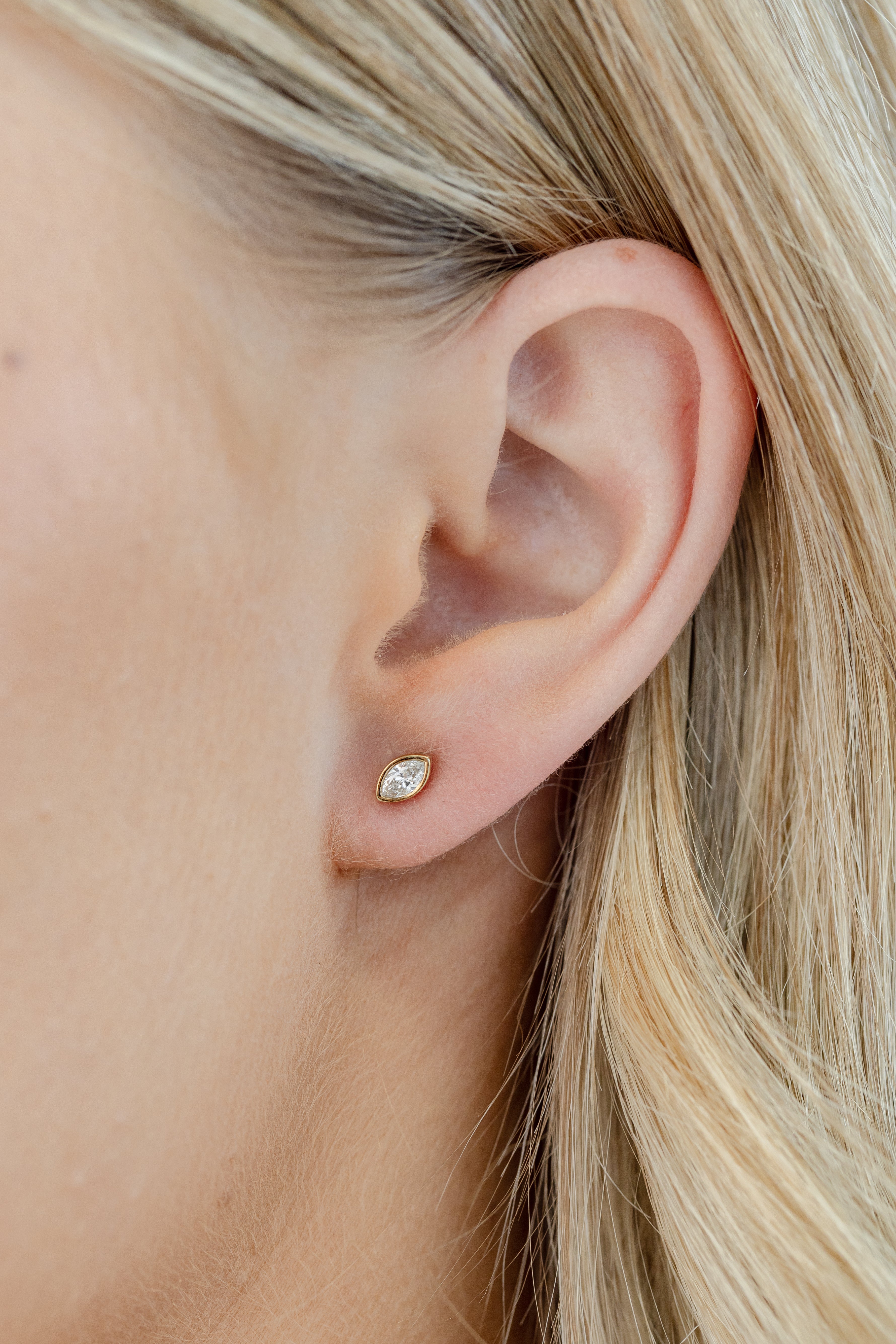 Single Marquise Cut Diamond Earrings