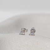 Triangle diamond stud earrings
