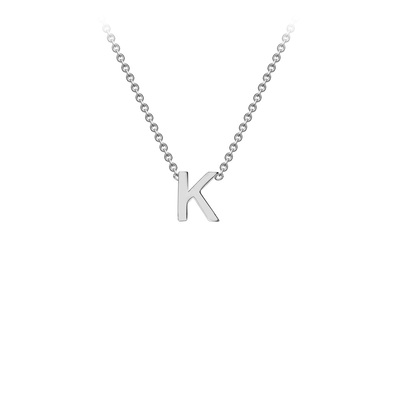 White Gold Initial Pendant Necklace