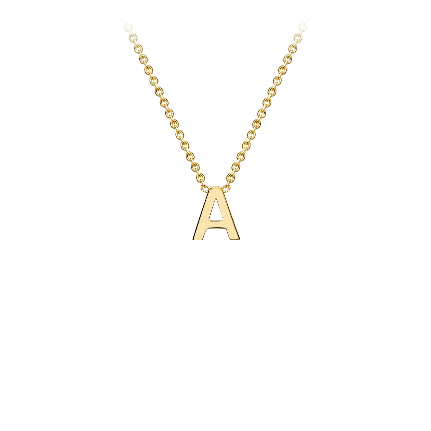 Yellow Gold Initial Pendant Necklace