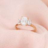 Angelica Emerald Cut Trilogy Engagement Ring