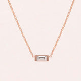 baguette cut diamond pendant rose gold