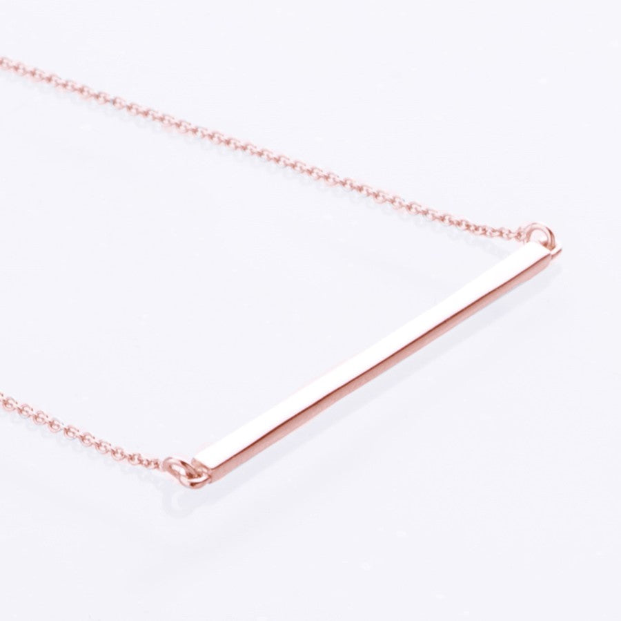 9ct Rose Gold Bar Necklace