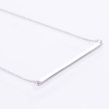 9ct White Gold Bar Necklace