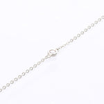 9ct white gold fine bracelet with bezel set diamond